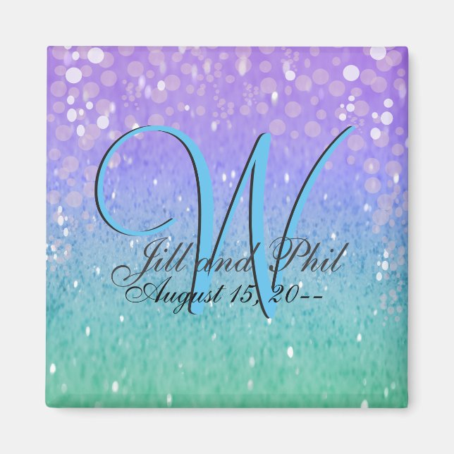 Aimant Parties scintillant violette Lanterne Confetti Gla (Devant)