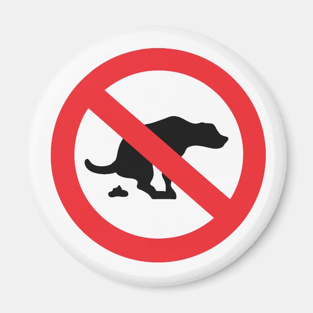 Aimant Pas de chien signe de caca drôle sarcastique (Devant)