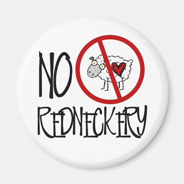 Aimant Pas de Redneckery ! Drôle Mouton à cou rouge (Devant)