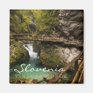 Aimant Passage couvert en bois par le canyon de gorge de