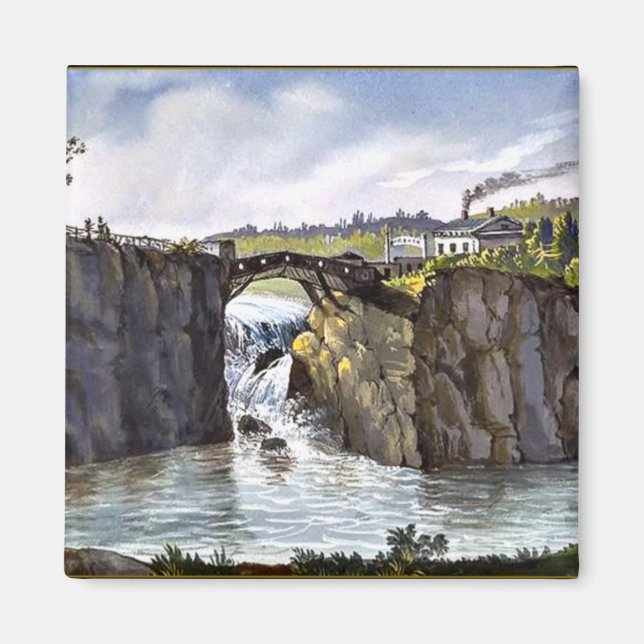 Aimant Passaic Falls dans le New Jersey, peinture d'art (Devant)