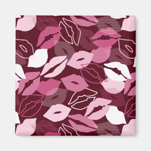 Aimant Passionné Rouge rose lèvres embrasser Motif
