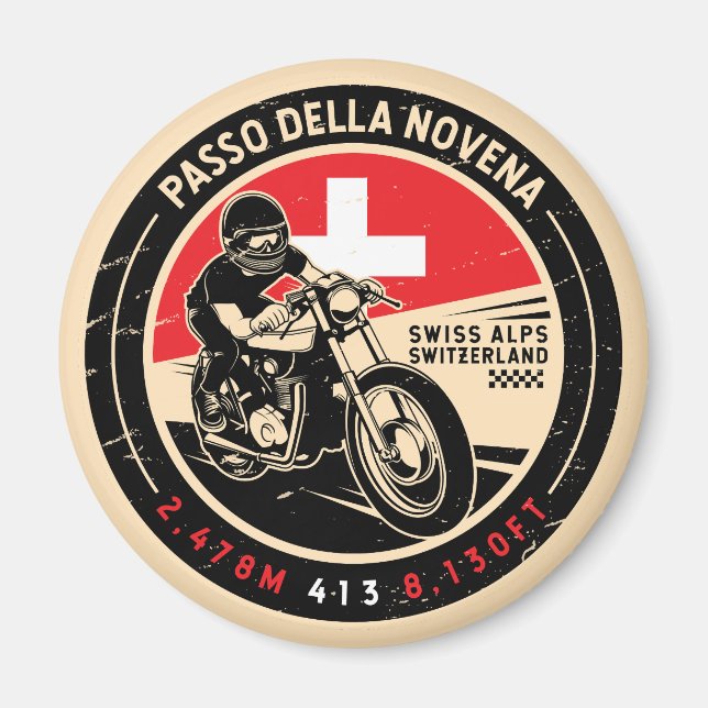 Aimant Passo della Novena | Suisse | Motorcycle (Devant)