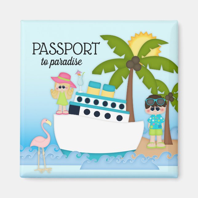 Aimant Passport à Paradise Cruise Bateau Bateau Beach Mag (Devant)