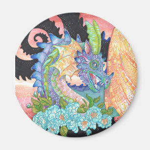Aimant Pastel Blue Rose Dragon