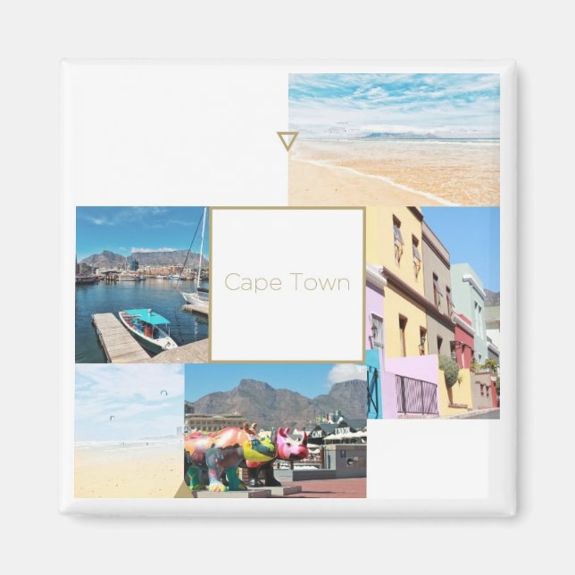 Aimant Pastel Collage Table Mountain Le Cap (Devant)