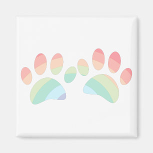 Aimant Pastel Color Rainbow Chien Empreintes de pattes