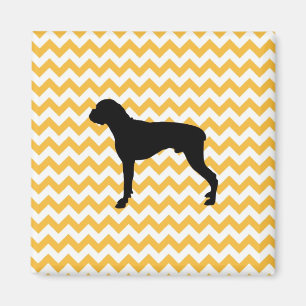Aimant Pastel Orange Chevron Avec Boxer Silhouette