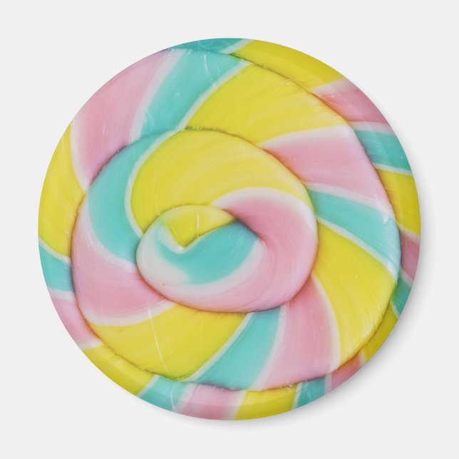 Aimant Pastel Rainbow Spiral Candy Photo (Devant)