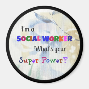 Aimant Pastel Superhero Social Worker
