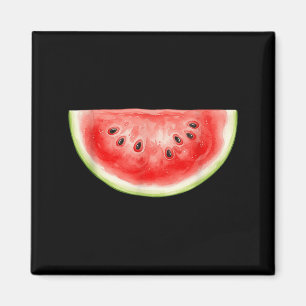 Aimant Pastèque Été Aquarelle Fruit Tranches Juteux