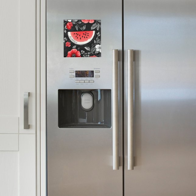 Aimant Pastèque Palestine libre (Free Palestine Watermelon Square Magnet)