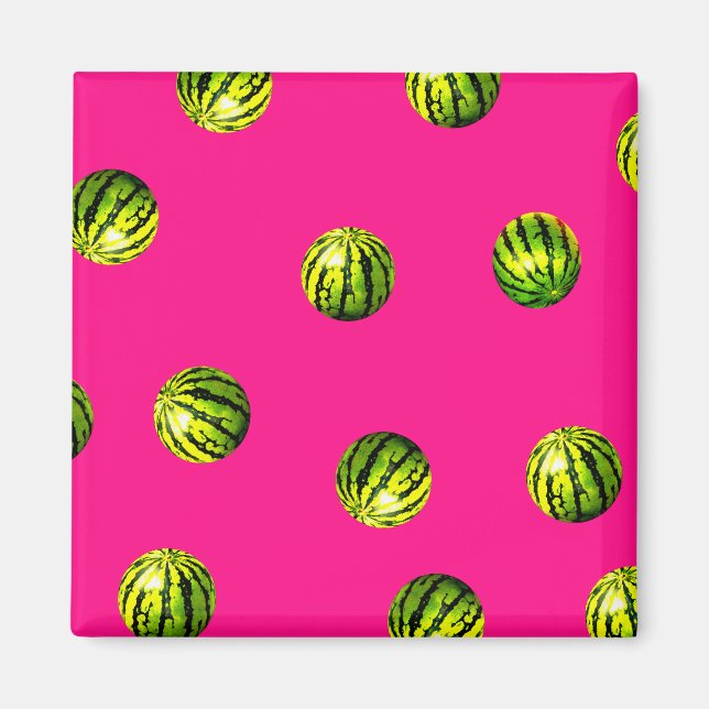 Aimant pastèque rose motif (Devant)