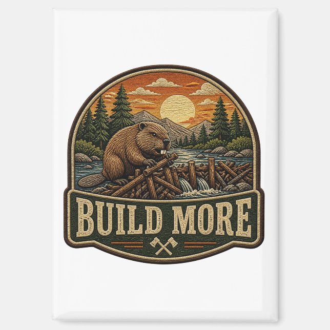 Aimant Patch brodé extérieur Build More Beaver (Recto)