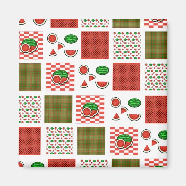 Aimant Patchwork de pastèque (Devant)