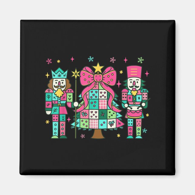 Aimant Patchwork Nutcracker Arbre de Noël Nk Nk Nutcracke (Devant)
