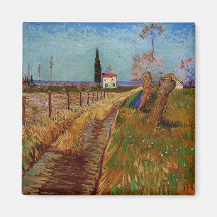 Aimant Path Through a Field, Willows by Vincent van Gogh