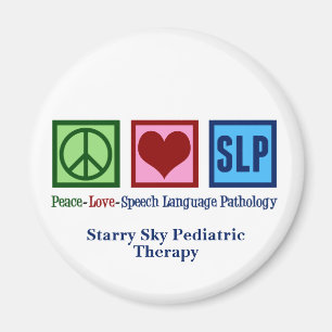 Aimant Pathologie du langage vocal Custom Peace Love SLP