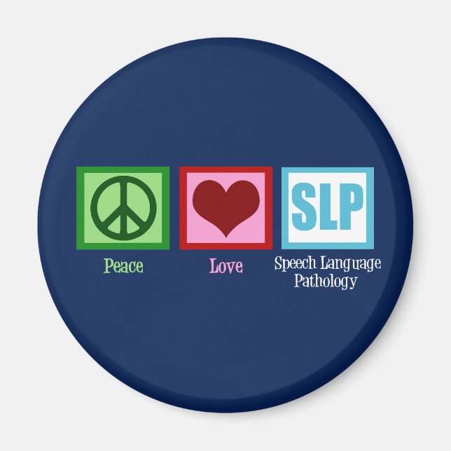 Aimant Pathologie du langage vocal Paix Amour SLP (Devant)