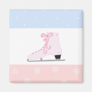 Aimant Patin à glace rose mignon