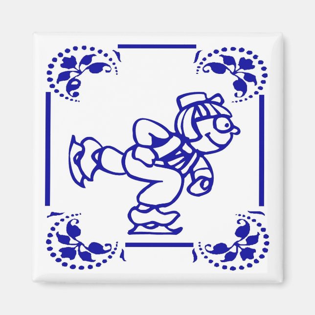 Aimant Patinage sur glace pour garçon néerlandais (Devant)