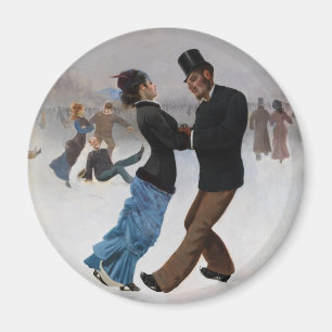 Aimant Patineurs de glace romantiques vintages