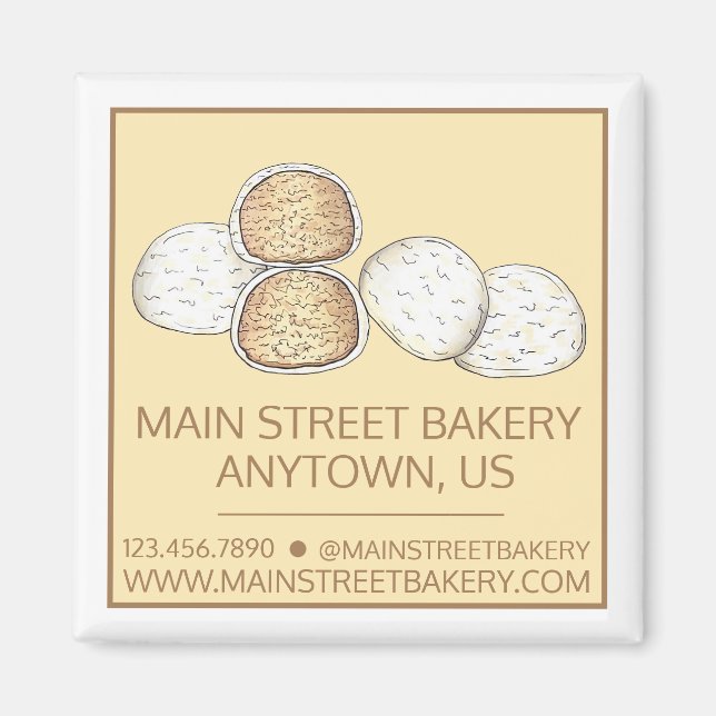 Aimant Pâtisserie Boules de Neige Biscuits de Mariage Mex (Devant)