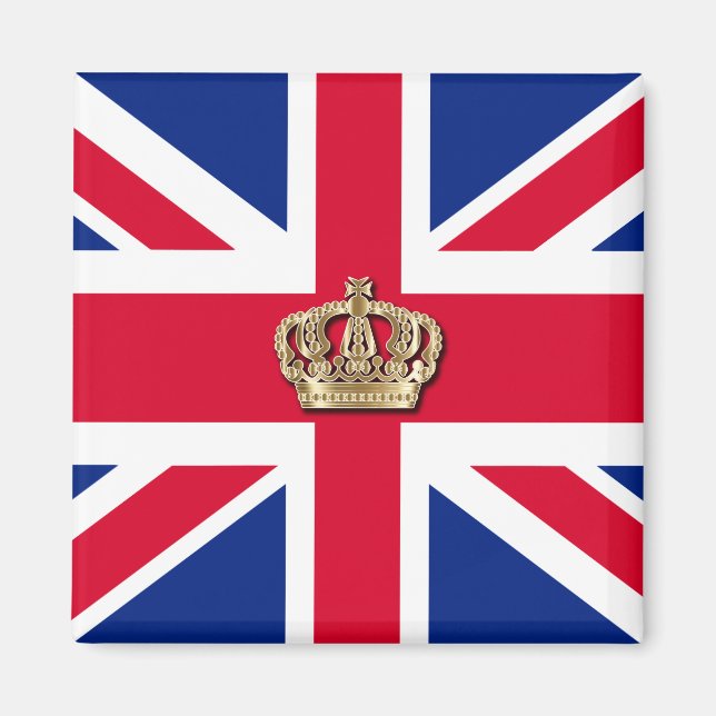 Aimant Patriotique Couronne et Union Jack (Devant)