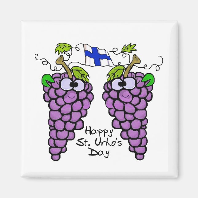 Aimant patriotique de raisins finlandais (Devant)