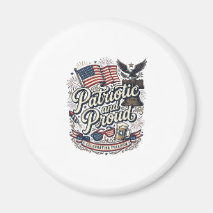 Aimant Patriotique et fier vintage quatrième juillet