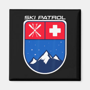 Aimant Patrouille de ski de randonnée sur les pistes enne