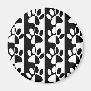 Aimant Patrouilles Et Rayures De Chien Noir Et Blanc