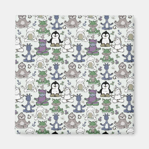 Aimant Patter les yoga poses Yoga seamless pattern 66