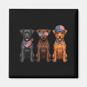 Aimant Patterdale Terrier 4 juillet Drapeau Chien Patriot