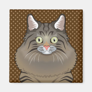 Aimant Pattes sibériennes de bande dessinée de chat