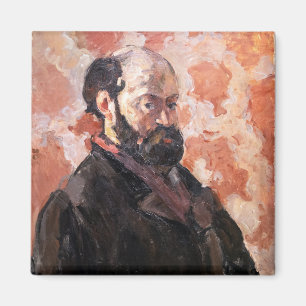 Aimant Paul Cezanne - Autoportrait avec arrière - plan ro