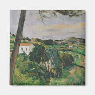 Aimant Paul Cezanne Paysage avec toit rouge ou le pin
