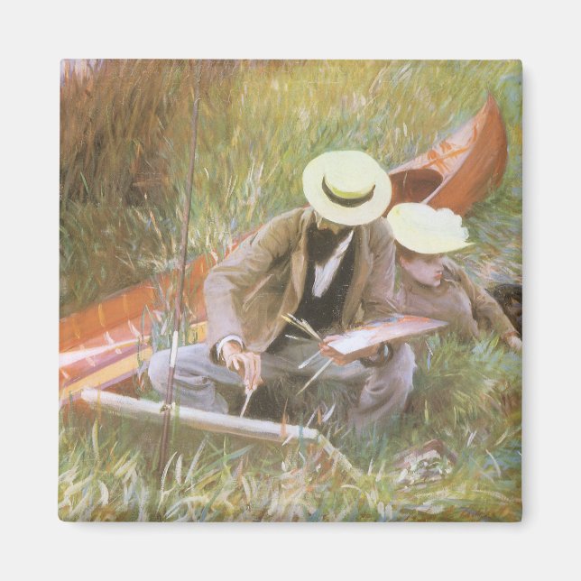 Aimant Paul Helleu Sketting with His Wife par JS Sargent (Devant)