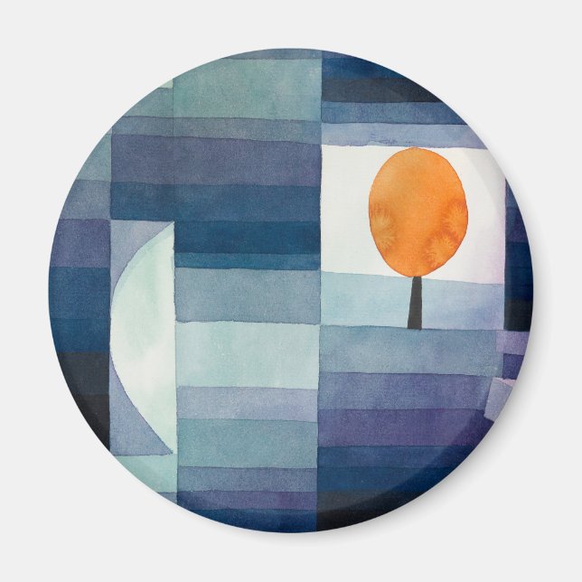 Aimant Paul Klee Abstrait Tree Blue Peinture (Devant)