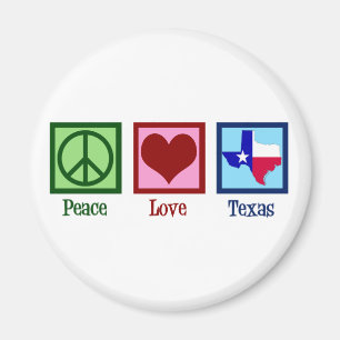 Aimant Pavillon d'état Peace Love Texas