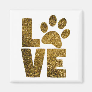 Aimant Pawprint Love in Gold