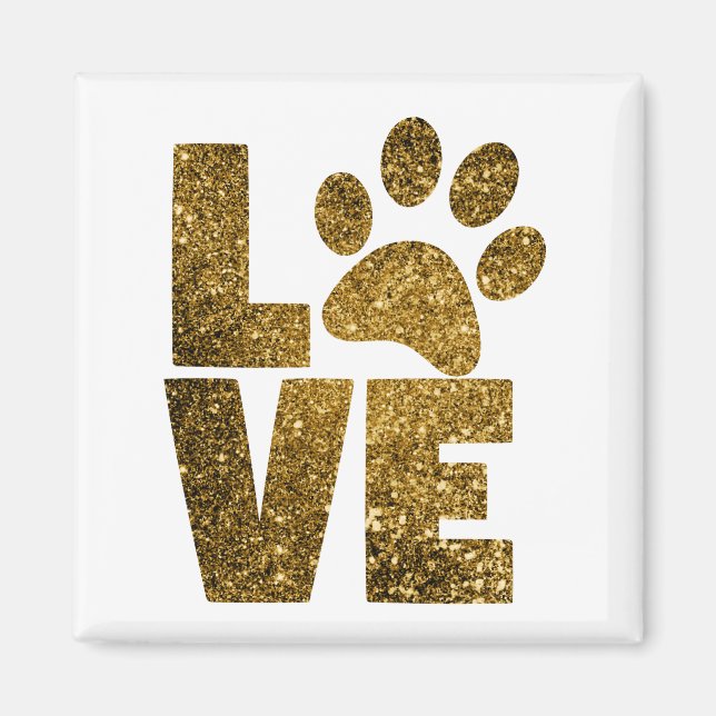 Aimant Pawprint Love in Gold (Devant)