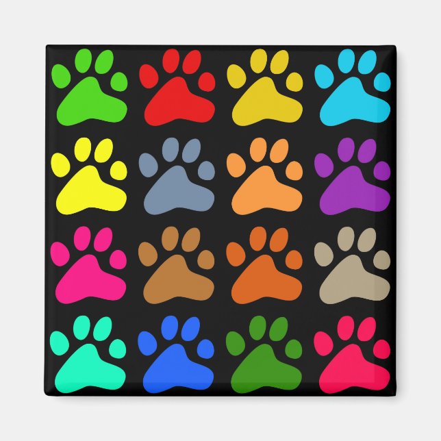 Aimant Paws colorés (Devant)