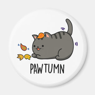 Aimant Pawtume mignon Automne Kitty Cat Pun