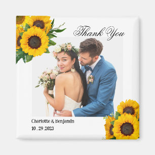 Aimant Pays Tournesol photo mariage Favor Cadeau