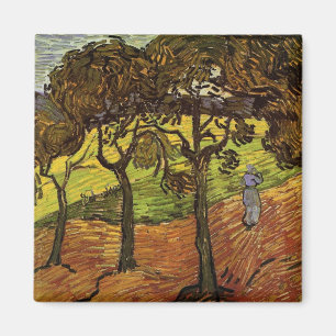 Aimant Paysage, arbres et figures par Vincent van Gogh