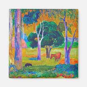 Aimant Paysage avec cochon et cheval, Gauguin