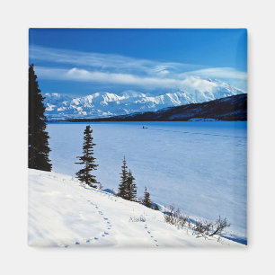 Aimant Paysage de l'Alaska, étiqueté,
