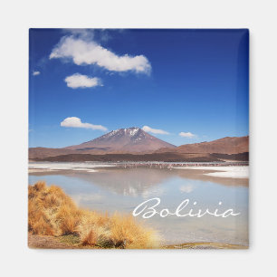 Aimant Paysage de l'Altiplano avec volcan en Bolivie