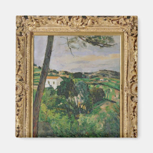 Aimant Paysage de Paul Cezanne   avec le toit rouge ou le